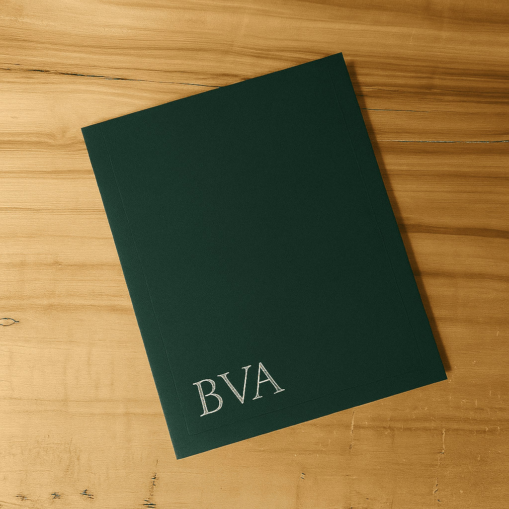 Custom Premium Linen Reinforced Presentation Folder Pine