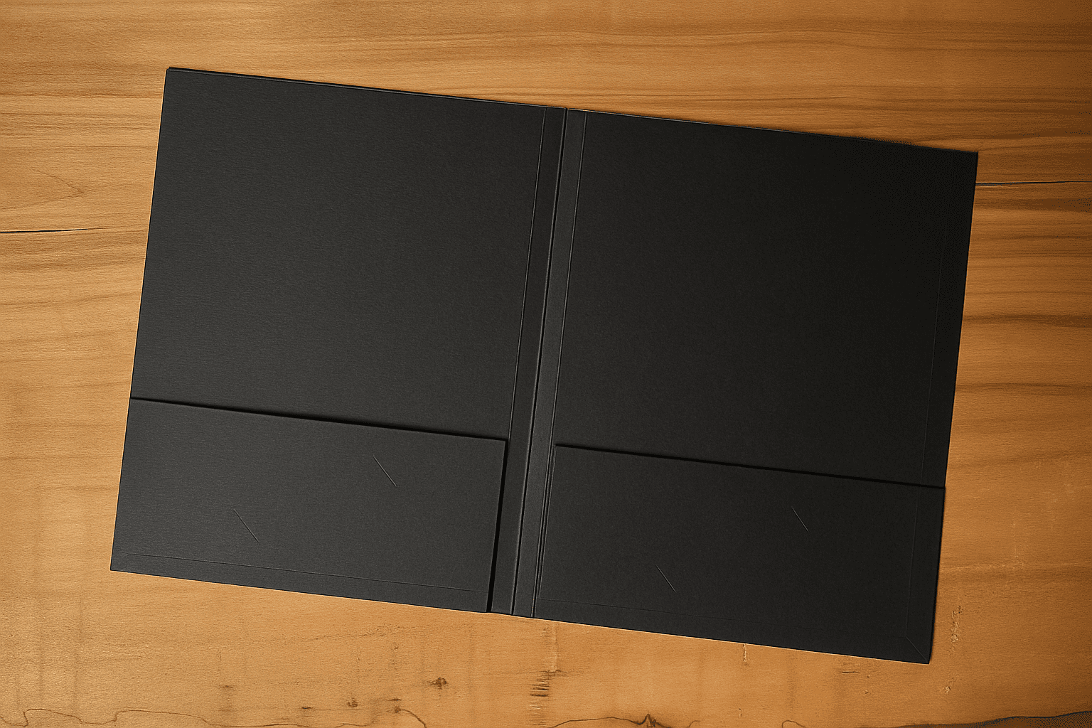 Custom Premium Linen Reinforced Presentation Folder Black - Image 2