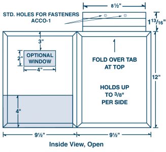 business and presentation folders dimensions